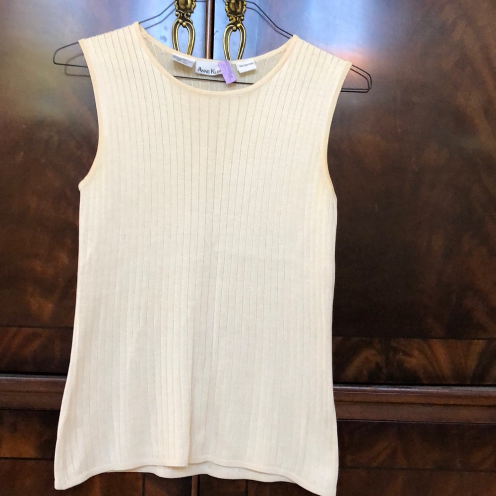 Just dry cleaned ivory ribbed silk sleeveless top